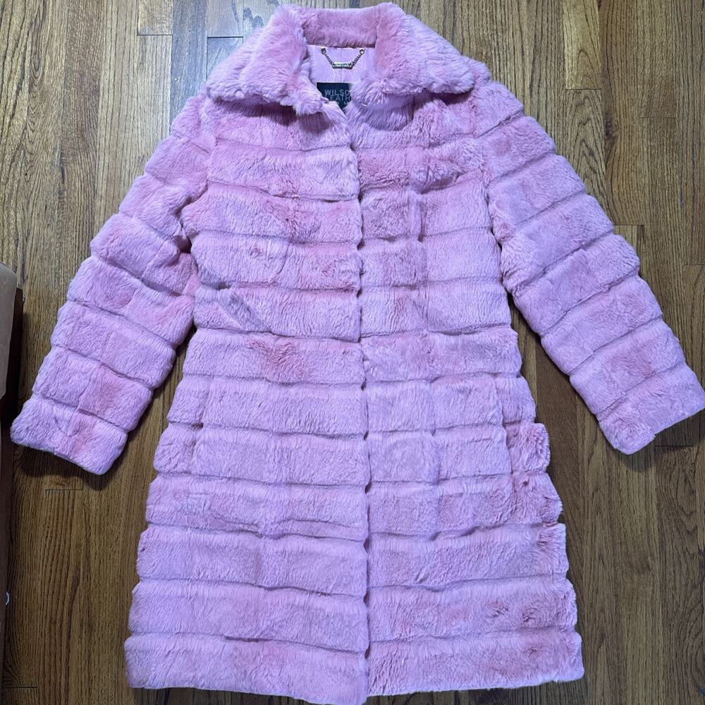 Wilsons Leather Wilson’s genuine rabbit fur pink coat Pelle Studio Size L C18